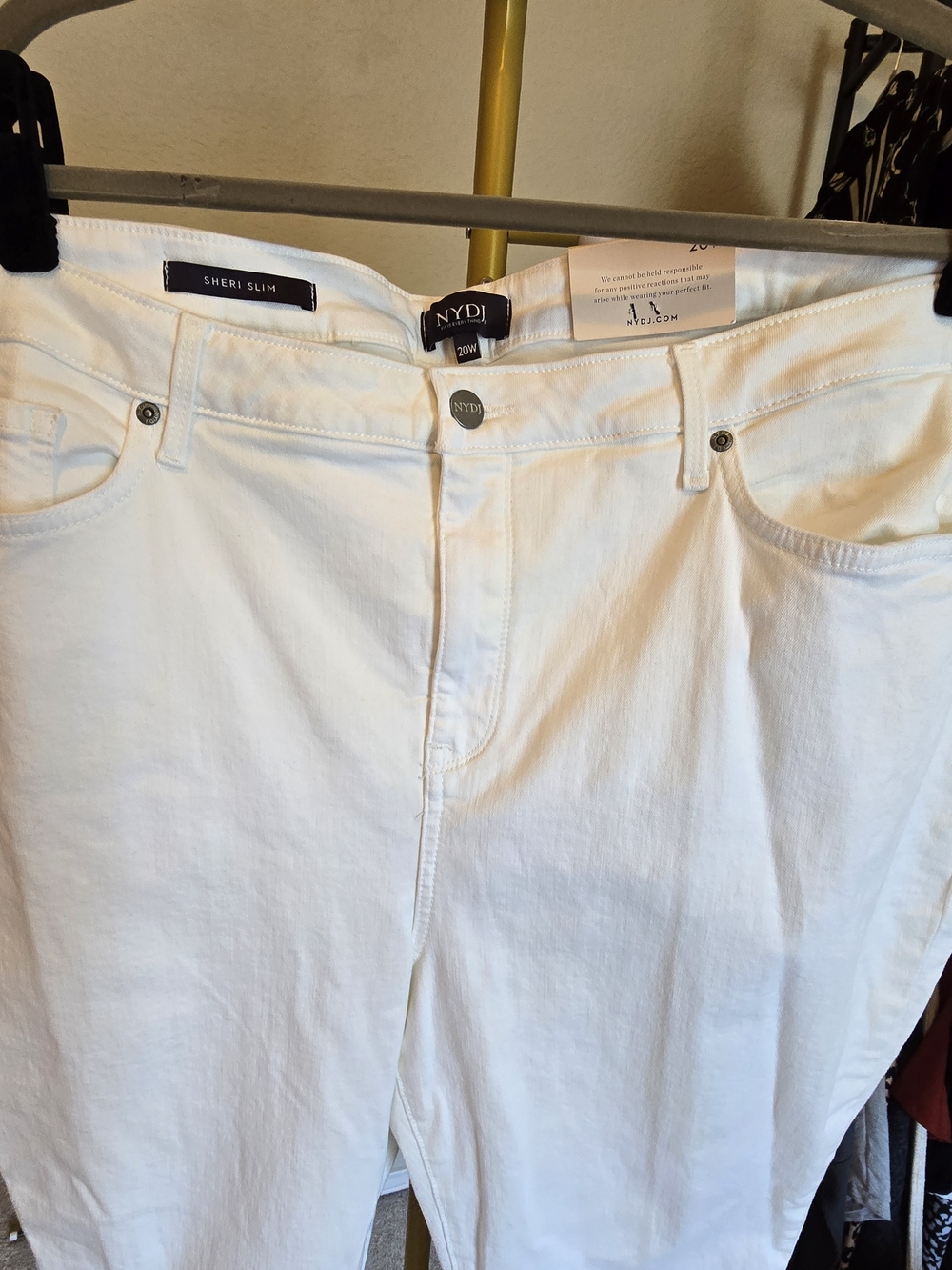 NYDJ Sheri Slim White Stretch Denim - Small Scuff See Photos